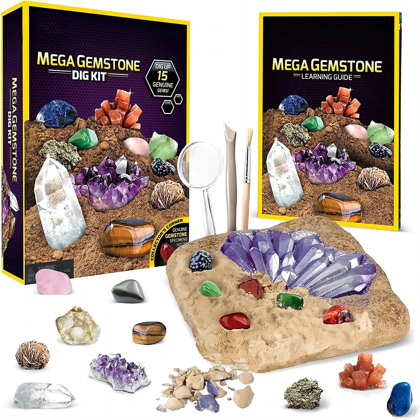 National Geographic Dig and Discover Gem Stone Crystal Mining Kit for Kids Educational Toy Hands-On Learning Gift