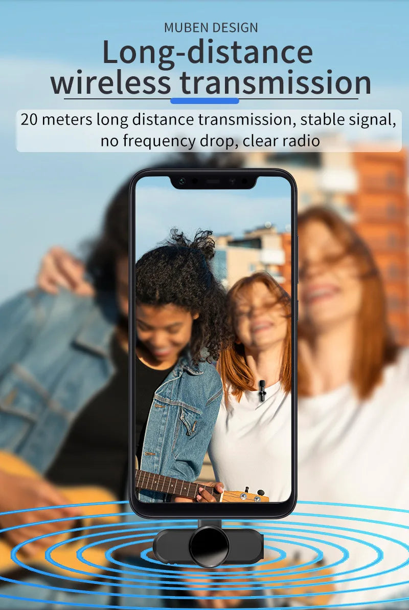 Basix Mini Lavalier Microphone Portable Wireless for iPhone Android