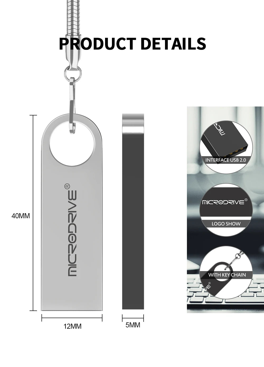 High Speed Memoria Flash Drive 8GB 32GB 64GB 128GB Waterproof USB 2.0 Metal Stick Custom Logo