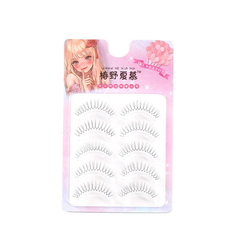 MJ 5 Pairs Natural Transparent Stem Fairy False Eyelashes
