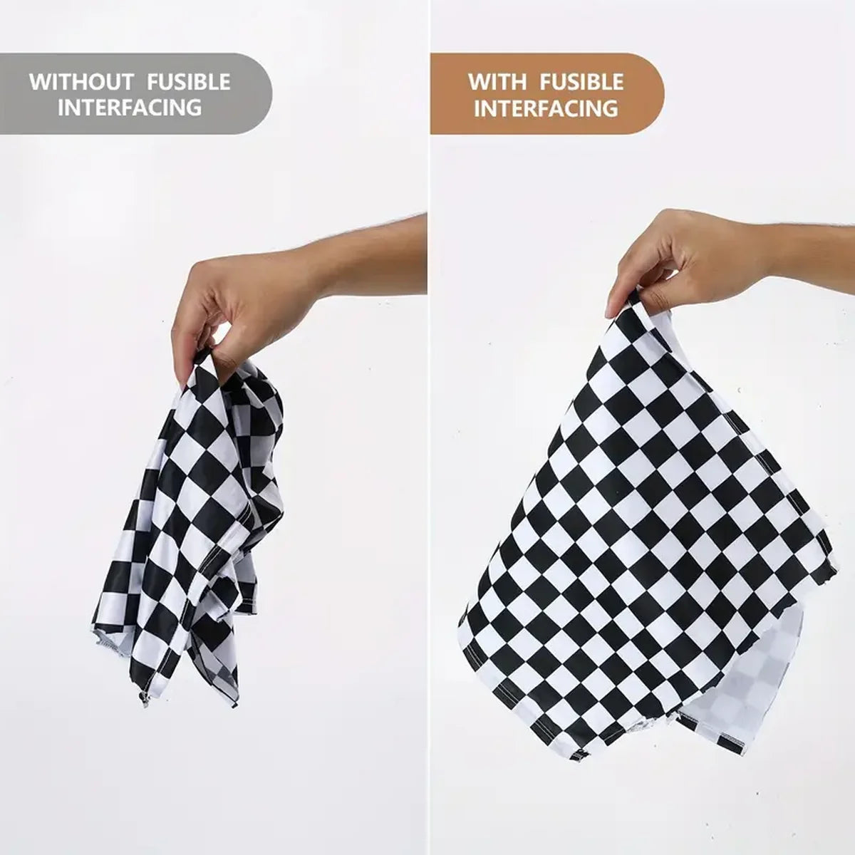 Iron On Fusible Fleece Interfacing Roll 12 Inch by 5 Yard Non Woven Batting for Sewing Crafting and Quilting