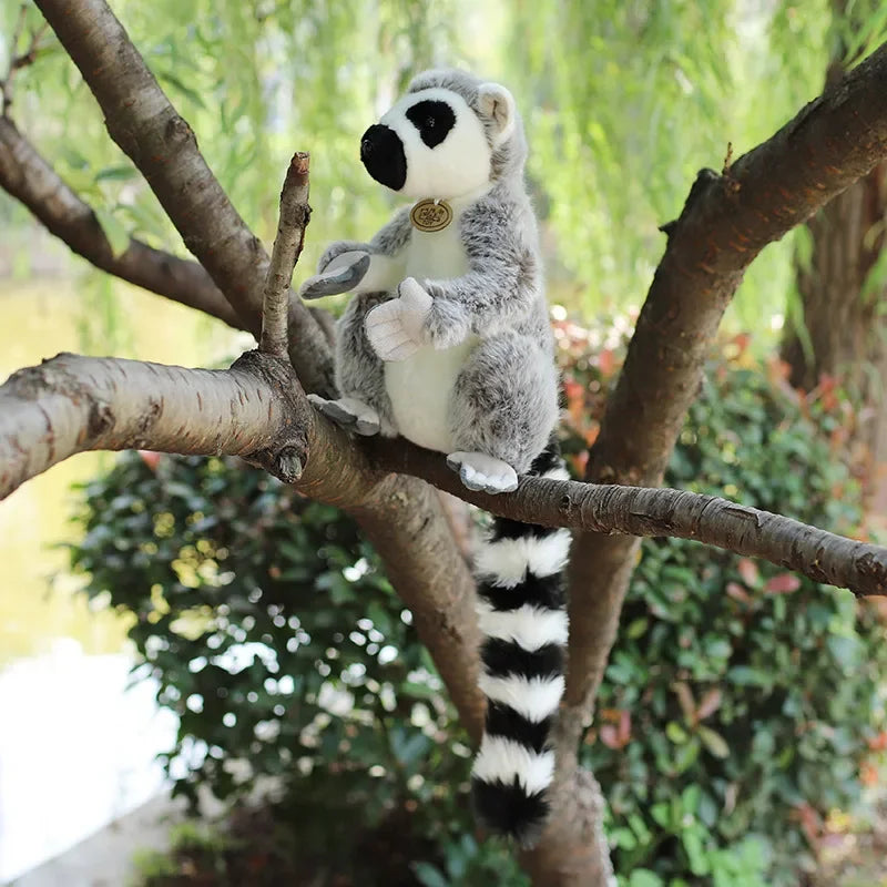 28cm Wild Lemur Plush Stuffed Animal Toy with Short and Long Arms for Kids and Adults