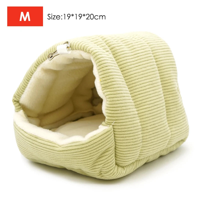 Pet Bird Nest House Parrot Cages Warm Comfortable Hanging Winter Parrot Hammock Cave Heart Plush Nest Decoration Accessories