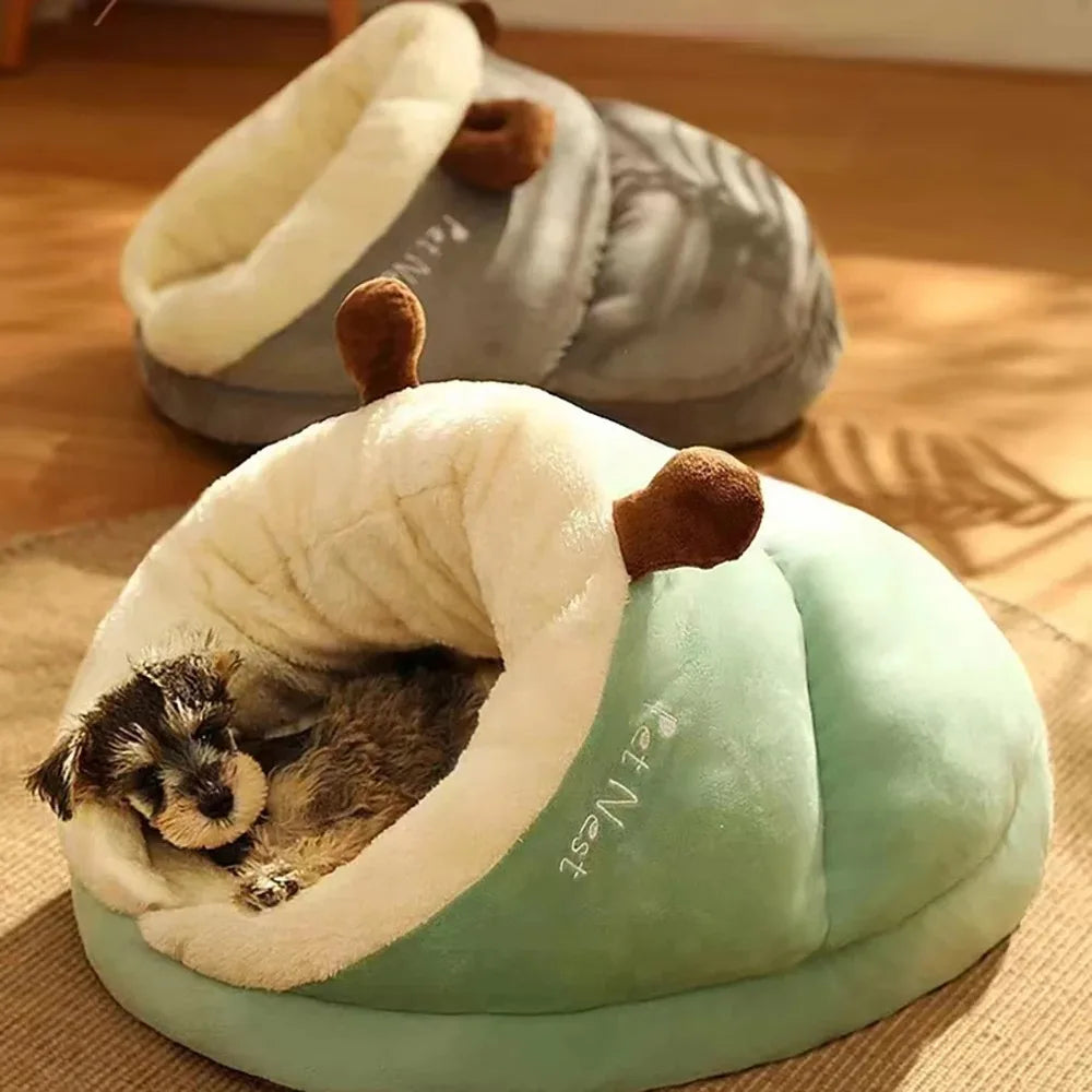 Warm Small Dog Kennel Bed Breathable Slipper Shaped Pet House Foldable Washable Cat Sleep Bag