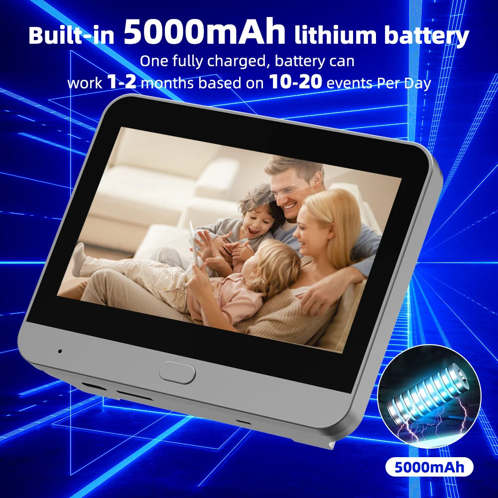 Mini WiFi Tuya SmartLife APP 3MP Digital Peephole Eye Viewer Night Vision PIR Motion Detection Cat Eye Door Camera Alexa Google