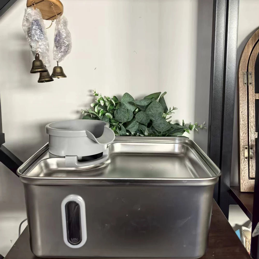 8L large capacity stainless steel cat/dog smart water dispenser