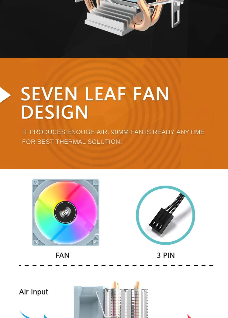 Aigo ICE200PRO Air CPU Cooler with 2 Heatpipes and PWM Fan