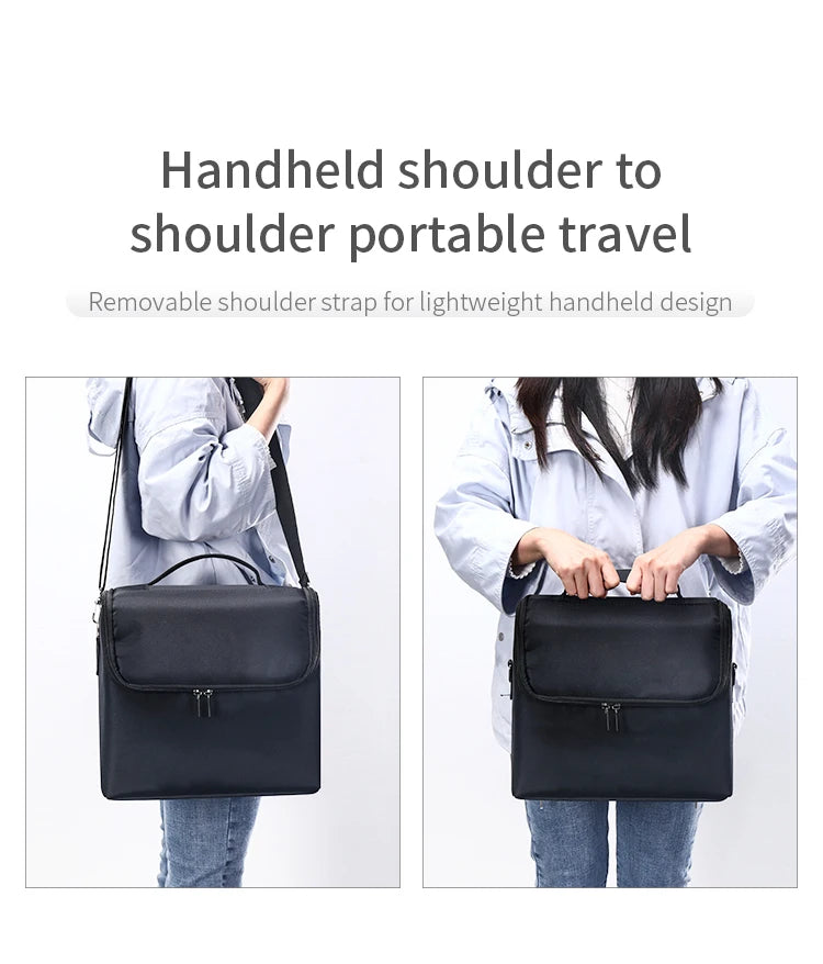 Large Makeup Train Case for Women with 4 Tier Design and Adjustable Compartments Travel Storage Bag for Beauty Essentials