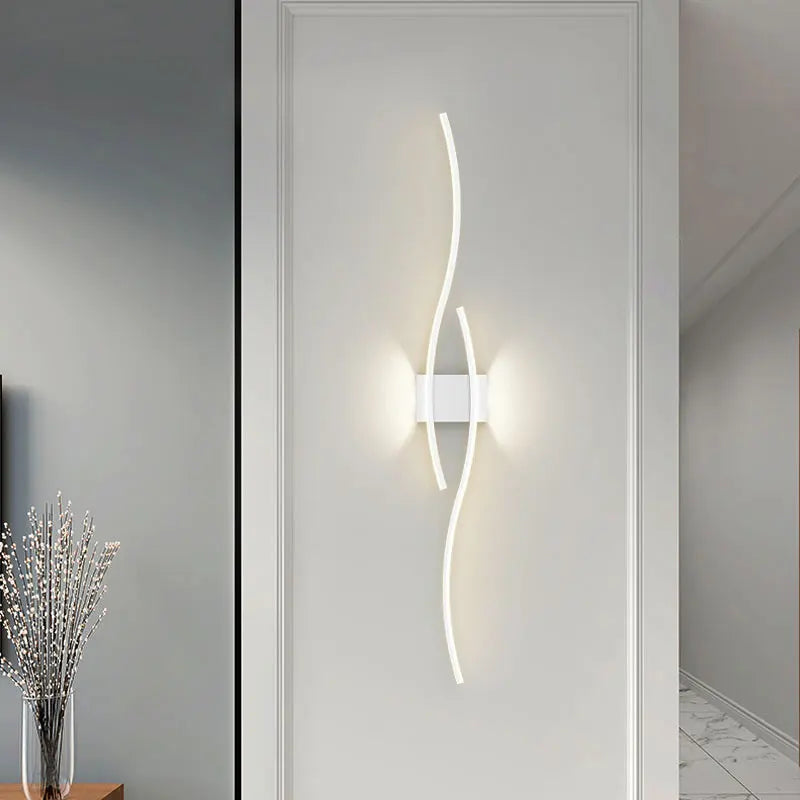 Indoor LED Wall Lights Modern Wall Sconces for Bedroom and Corridor Black Gold White Finish Stylish Indoor Lighting