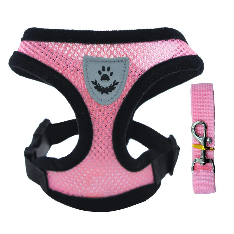 New Cat Harness Vest Walking Leash For Puppy dog Collar Polyester Adjustable Mesh Dog Harness For Small Medium Pet Accessories