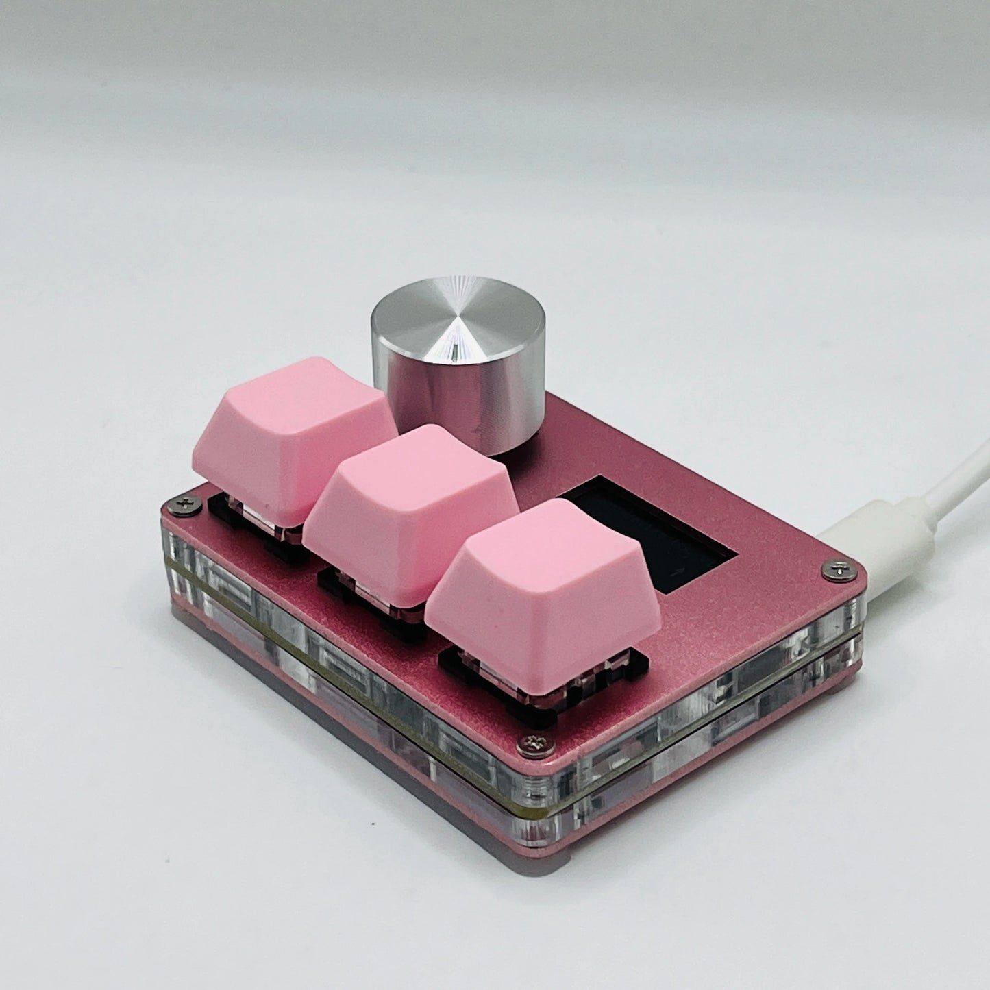 O3C SayoDevice OSU Rapid Trigger Magnetic Pink Switches Keyboard with Customizable Knob and Shortcut Features