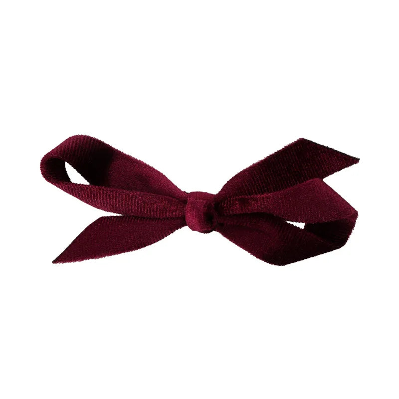 Vintage Velvet Bow Hairpin Winter Hair Clips for Women
