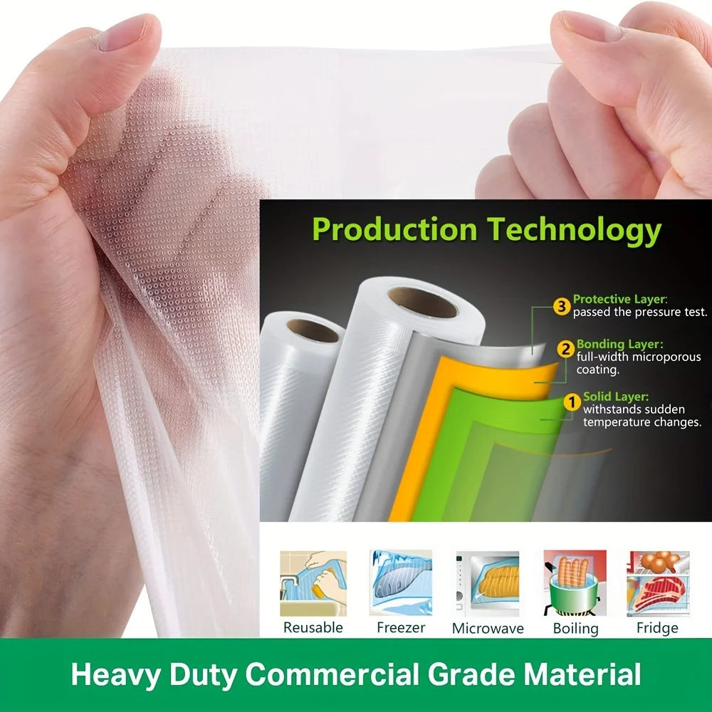 Kitchen Food Vacuum Sealer Bags Sous Vide Storage Rolls 12-28cm