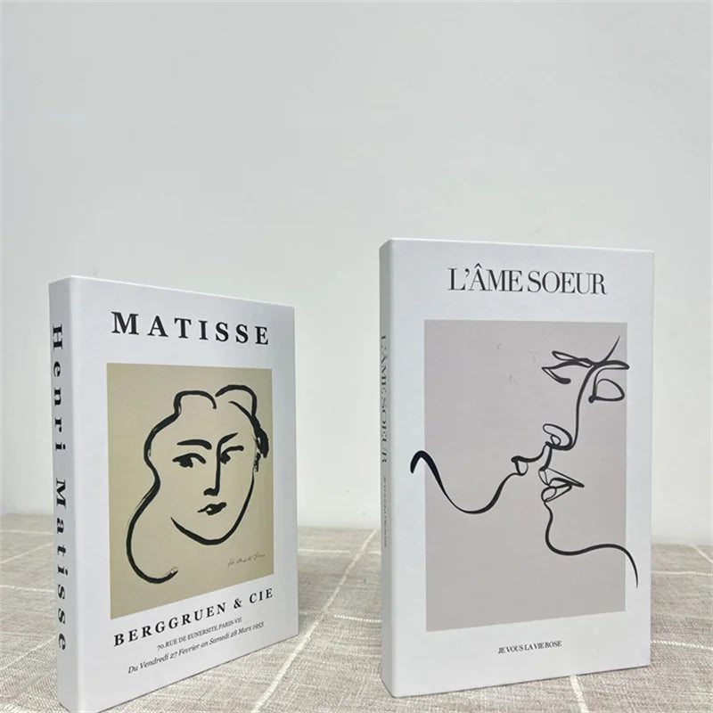 2 Piece Luxury Fake Book Decoration Set for Home and Cafe Decor Vintage Style Ornaments for Study and Club