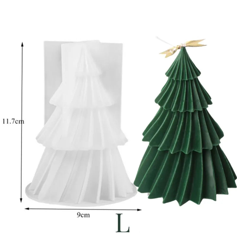 3D Christmas Tree Candle Silicone Mold DIY Kit for Holiday Gifts