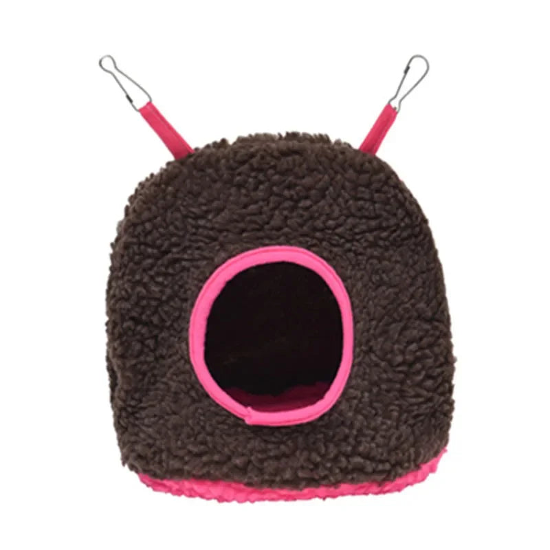 New Winter Warm Bird Nest Parrot House Polar Fleece Parakeet Hammock Small Animal Hanging Swing Bed Pet Birds Cage Accessories