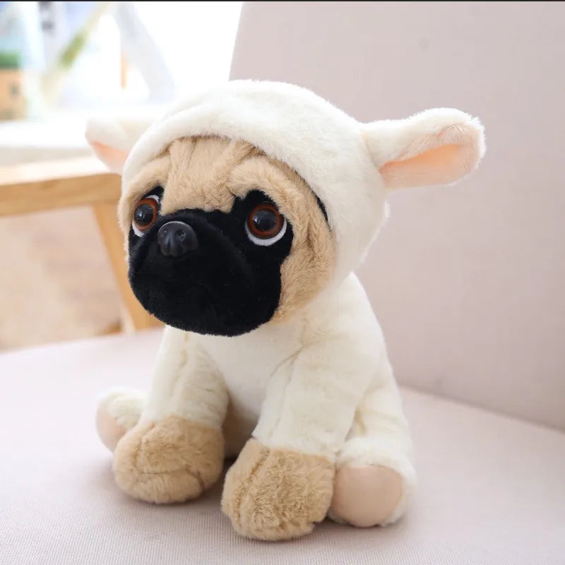 Lifelike Plush Sharpei Pug Simulation Dog Toy for Kids Adorable Cuddly Puppy Gift for Birthdays and Christmas