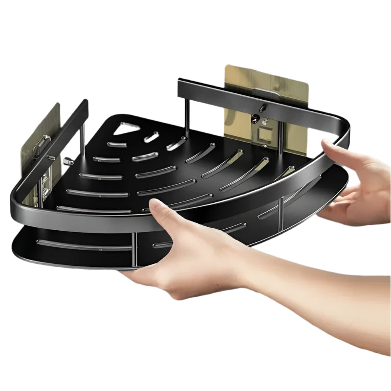 Bathroom Shelf Aluminum Alloy Shampoo Rack No Drill Corner Storage Organizer