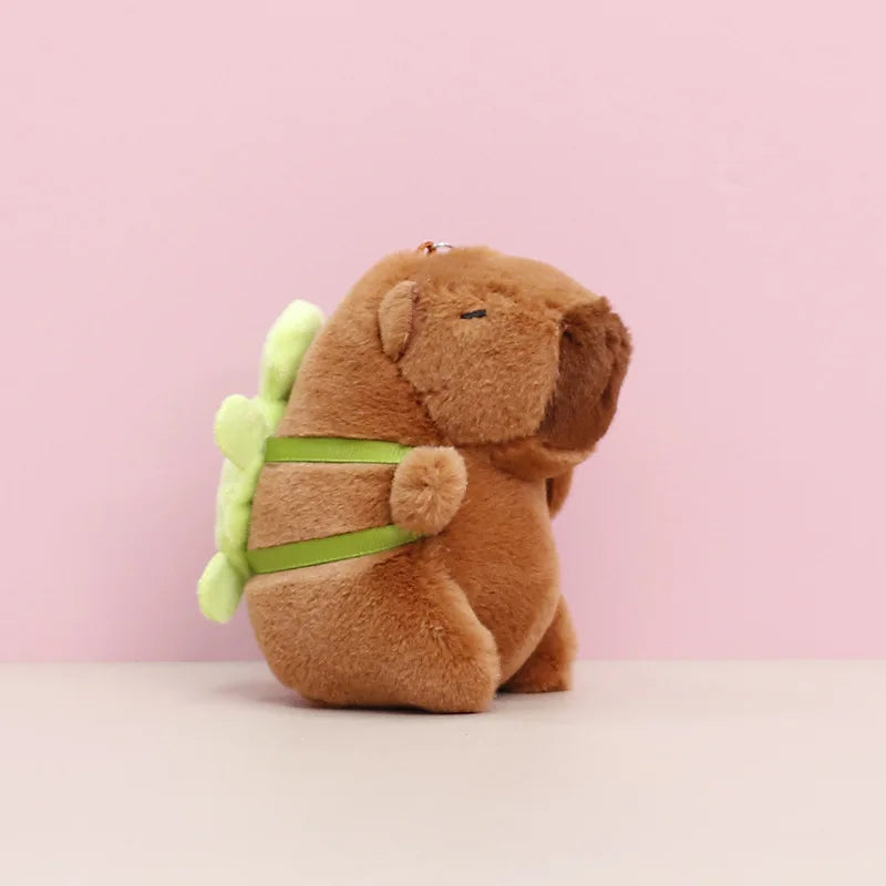 Strawberry Hat Capybara Plush Toy Keychain and Backpack Pendant