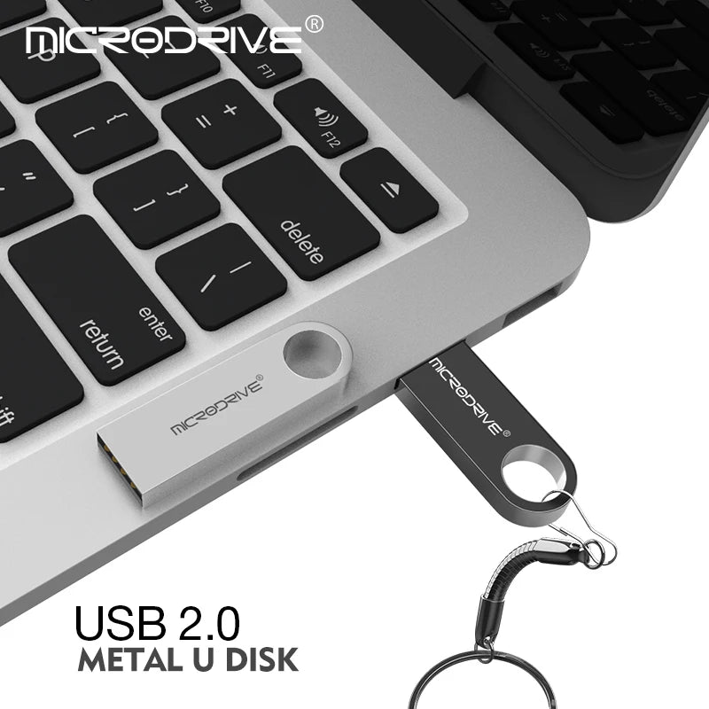High Speed Memoria Flash Drive 8GB 32GB 64GB 128GB Waterproof USB 2.0 Metal Stick Custom Logo