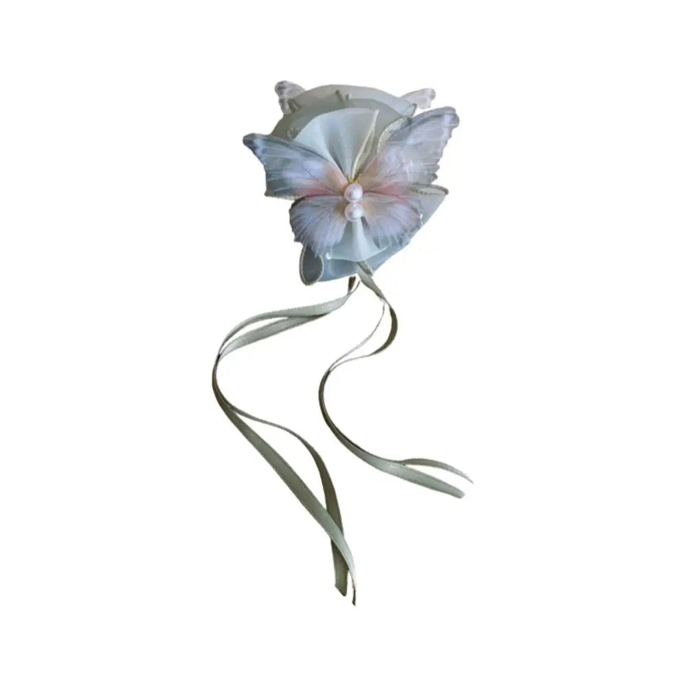 Fashion Mesh Butterfly Hair Claw Ribbon Bowknot Shark Clip Women