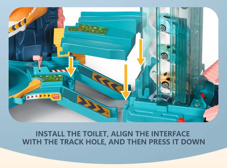 Lion Theme Car Track Set for Kids Educational Racing Toys with Diecast Cars Colorful Fun for Birthdays and Holidays