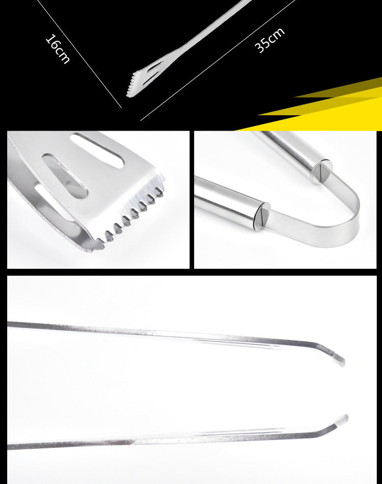 Stainless Steel BBQ Tool Set with Portable Storage Bag for Outdoor Grilling and Baking