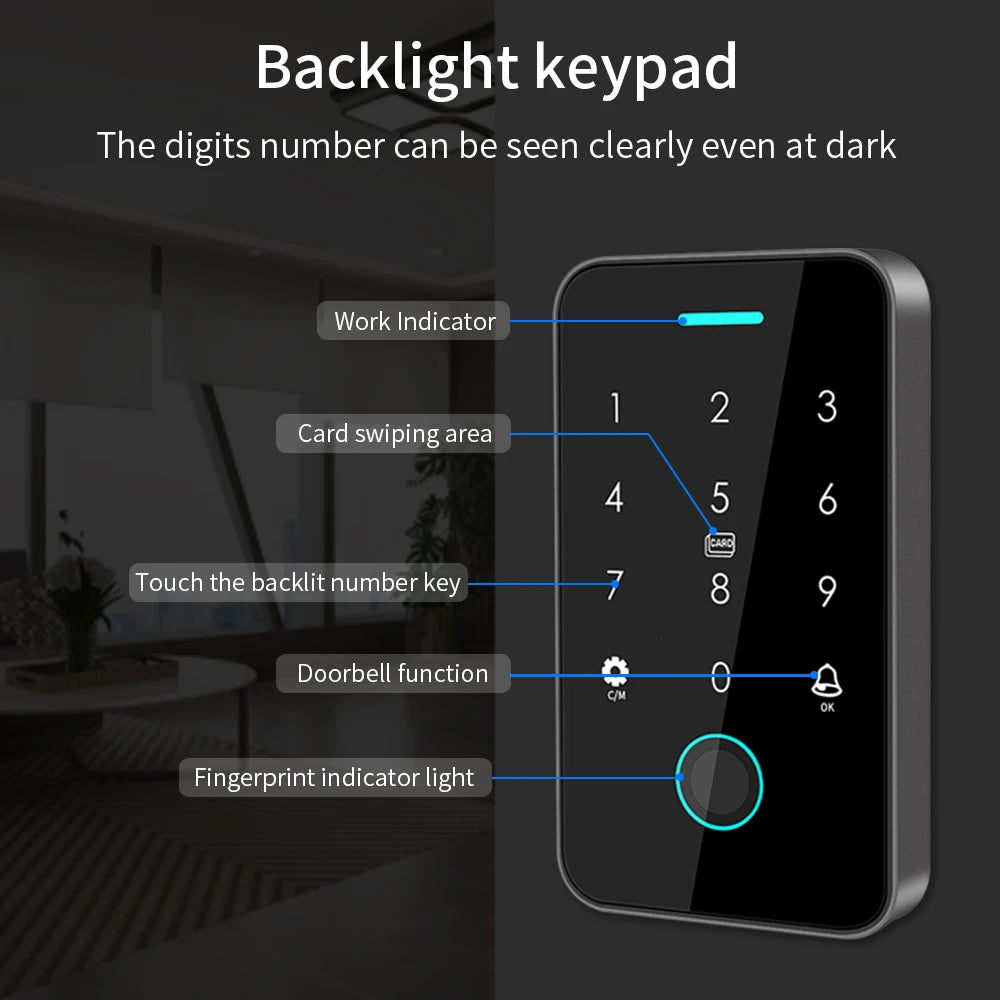 Bluetooth NFC Tuya App Smart Door Access Control System with RFID Fingerprint Keypad Outdoor Electric Magnetic Lock Rainproof