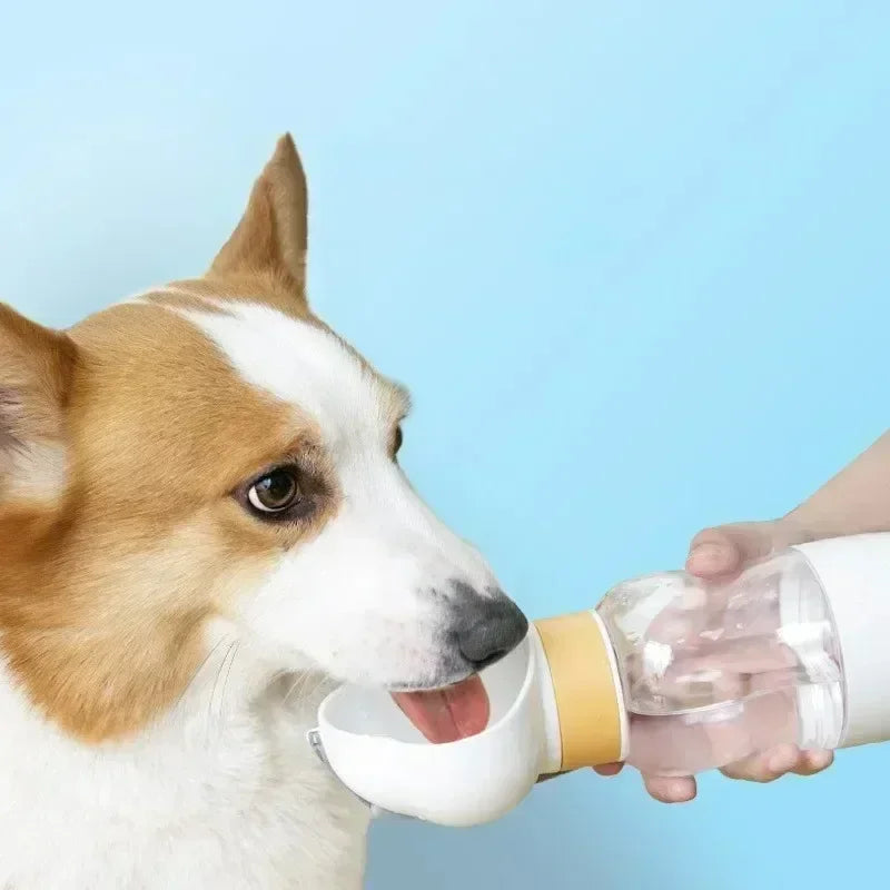 Portable Pet Hydration Bottle with Detachable Bowl 2-in-1 Food and Water Solution for Dogs and Cats Ideal for Outdoor Adventures