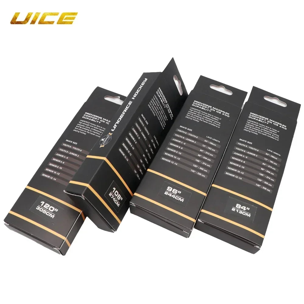 Ice Hockey Skate Laces 84-120inch Waxed Dual Layer Braid