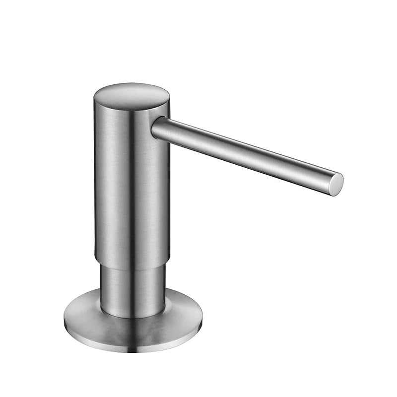 500ml Built-in Pump Kitchen Liquid Soap Dispenser Brass Brushed Nickel Elegant Design for Sink Counter Black Hand Pressure