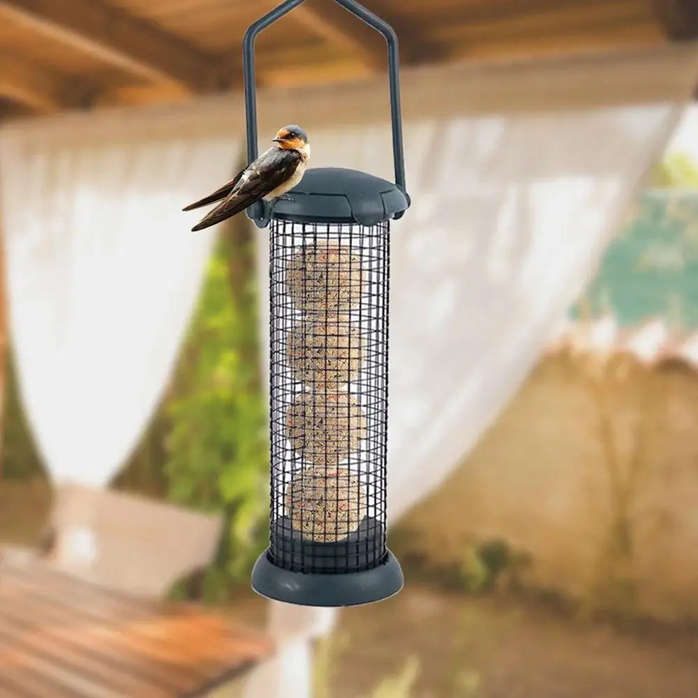 Bird Feeder Multiple Holes Automatic Feeding Tool Outdoor Small Wild Birds Food Dispenser Hanging Dumpling Grease Ball Holder
