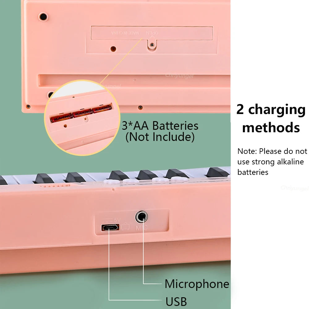 37 Keys Kids Electronic Piano Keyboard with Microphone Educational Musical Instrument for Boys and Girls