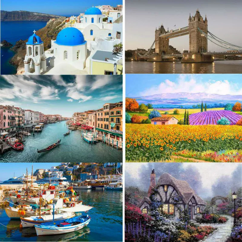 500 Pieces Jigsaw Puzzle Various Landscape Patterns Educational Toy for Kids Christmas Gift
