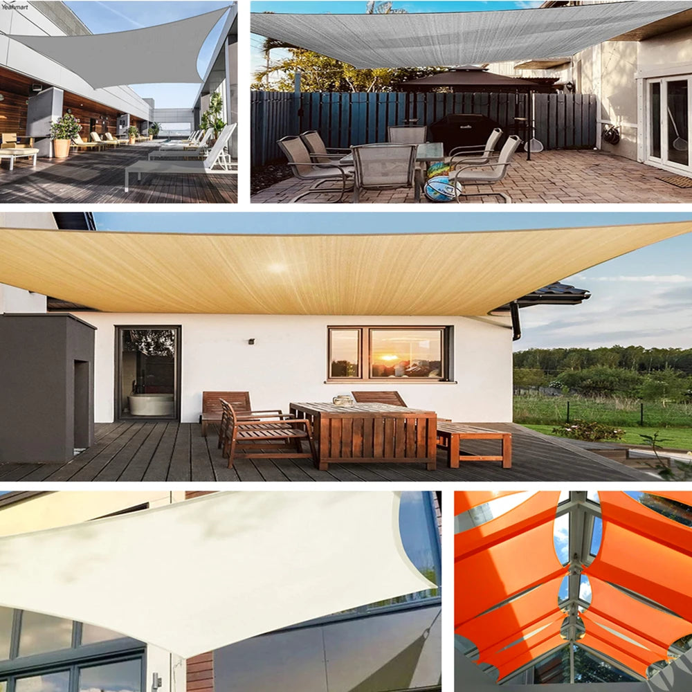 Toldo rectangular para toldo de 4 x 2/3/5/6 m, impermeable, protección contra la intemperie, protección UV, para patio, balcón, jardín