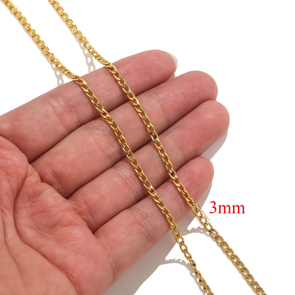 2 Meters Lips Beads Chain for Jewelry Making Gold Findings