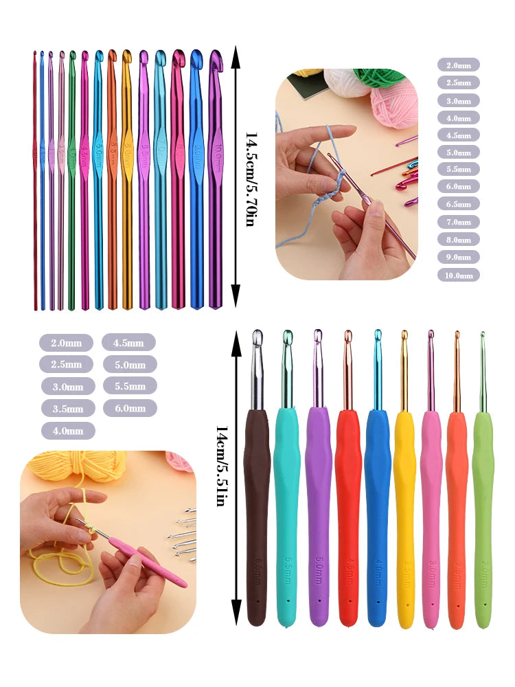 KRABALL Knitting Crochet Hook Set Sewing Tool With Bag