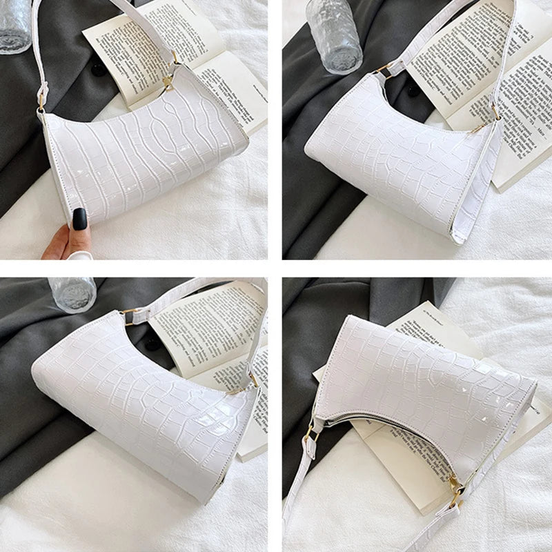 Retro Alligator Pattern Small Handbags for Women PU Leather