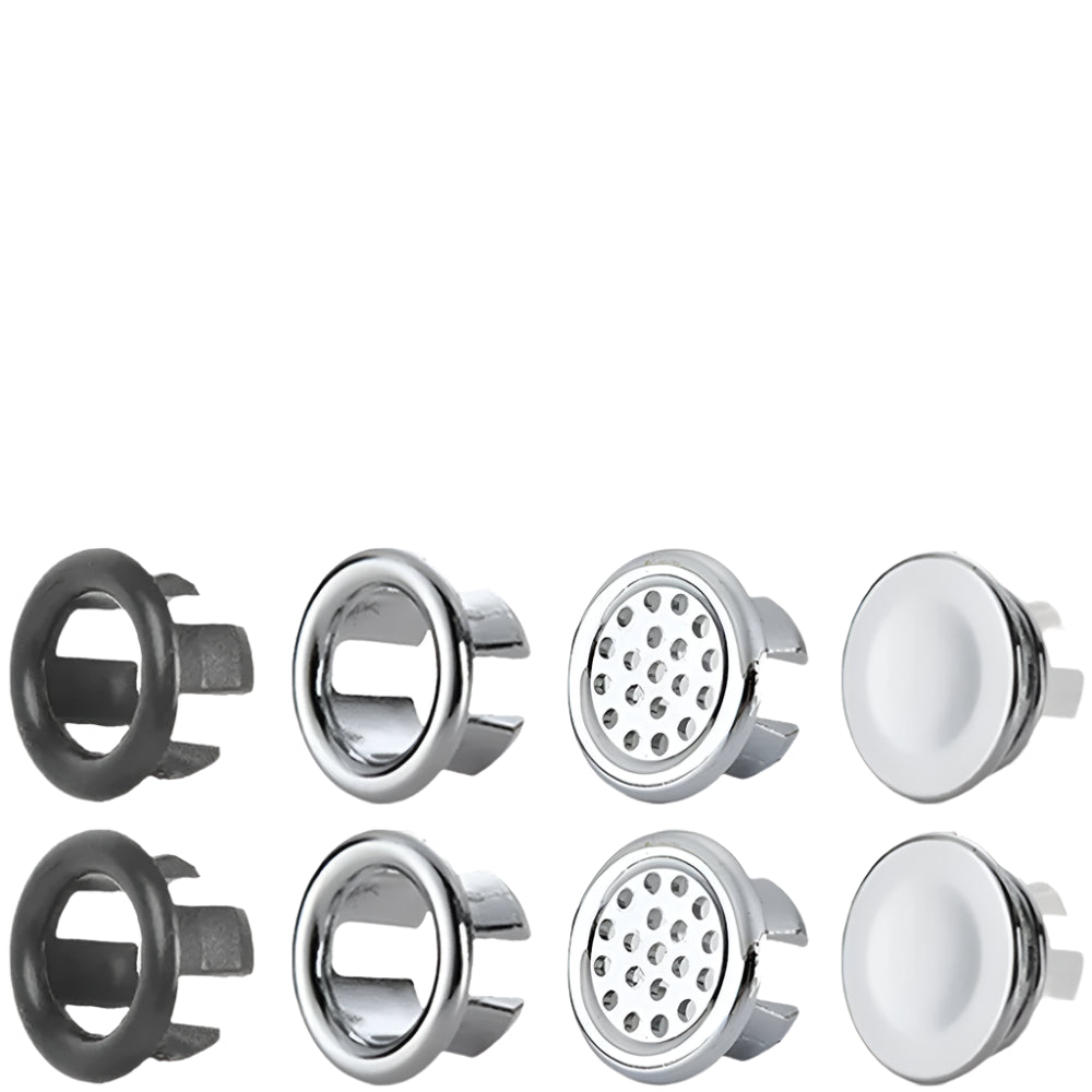 4 piezas de cubierta de drenaje de desbordamiento circular para lavabo de baño de cocina, decoración de orificio para fregadero de bañera, desbordamiento de lavabo hueco