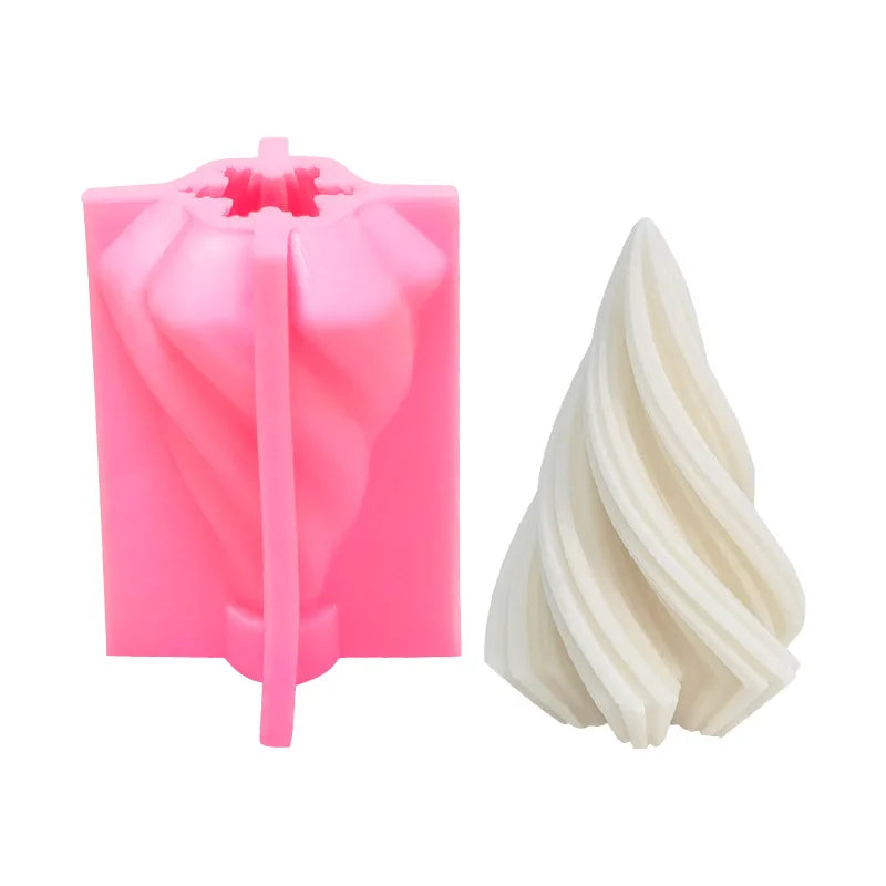 Large Silicone Christmas Tree Candle Mold 3D Wavy Striped Design for Crafting Soaps and Resins Home Decor Essentials