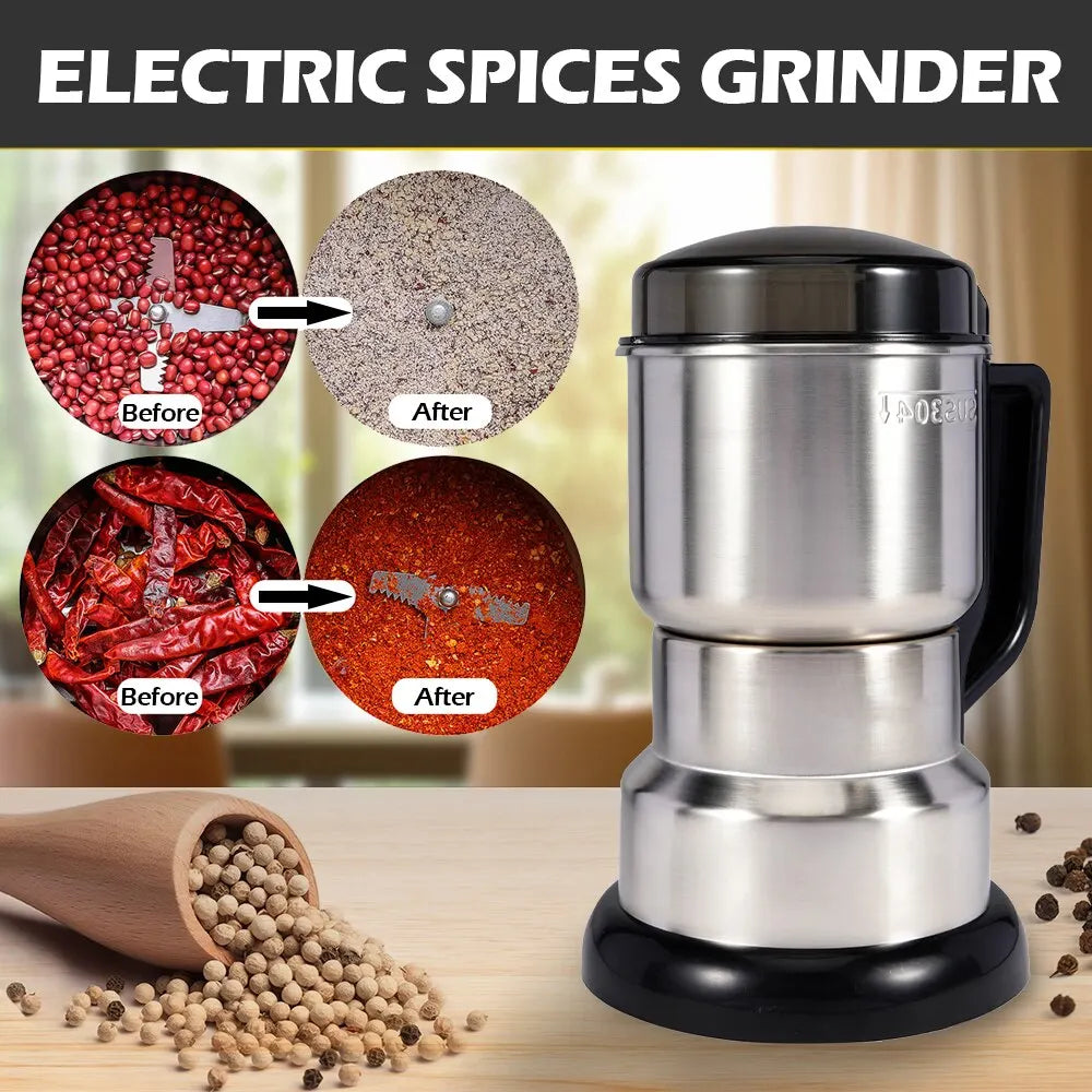 Molinillo de café eléctrico de alta potencia, para cocina, cereales, nueces, frijoles, especias, granos, máquina trituradora, molinillo de café multifuncional para el hogar