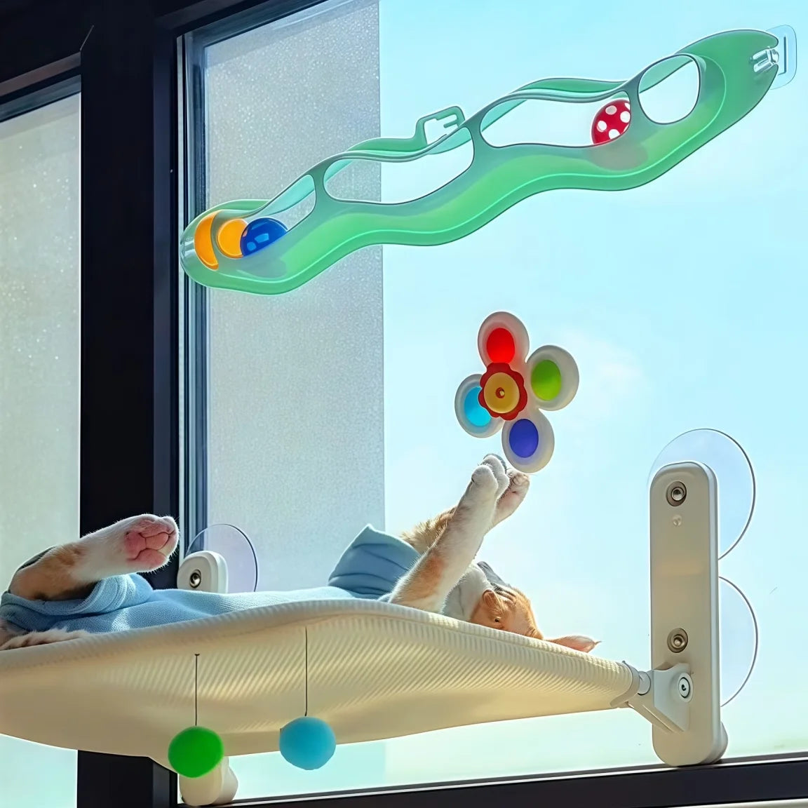 3pcs cat Bathroom Toys Fingertip Fun Spinning Top Cartoon Animal Rotating Sucker Bath Swim Fidget Toys cat Rattle Gift cat toys