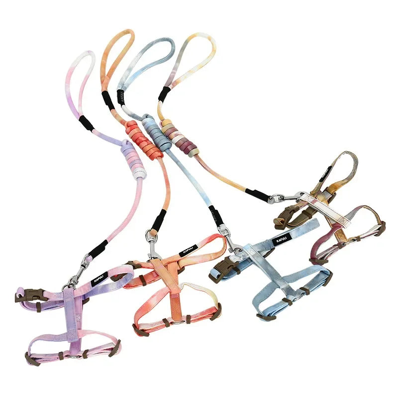 Cat Harness Set Adjustable Escape Proof Pet Harness for Kitten Outdoor Walking Cat Collar Lead Leash Pet Supplies