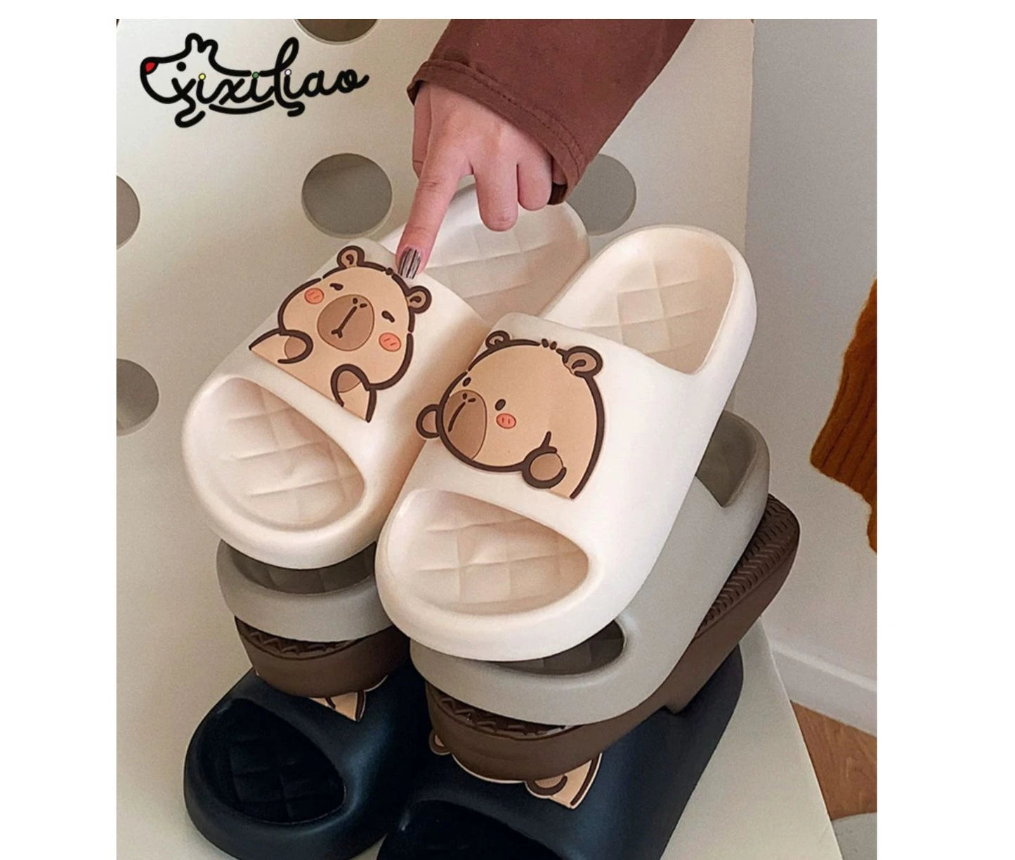 Home Slipper Women Capybara Cute Cloud Sandals Flip Flops