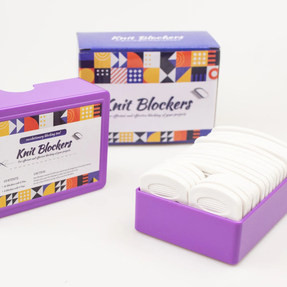 Knit Blockers Set 20 Pieces Stainless Steel Blocking Mats and Pins for DIY Knitting and Crocheting Projects