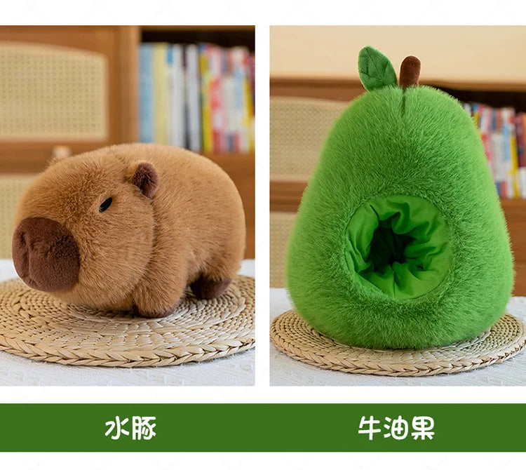 35cm Plush Capybara Doll Avocado Mouse Soft Toy Gift