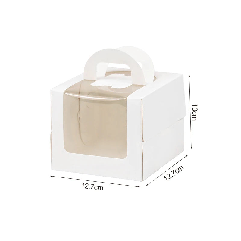 5 or 10 Pack Window Cake Packaging Boxes Portable Paper Gift Boxes for Weddings Birthdays and Baby Showers