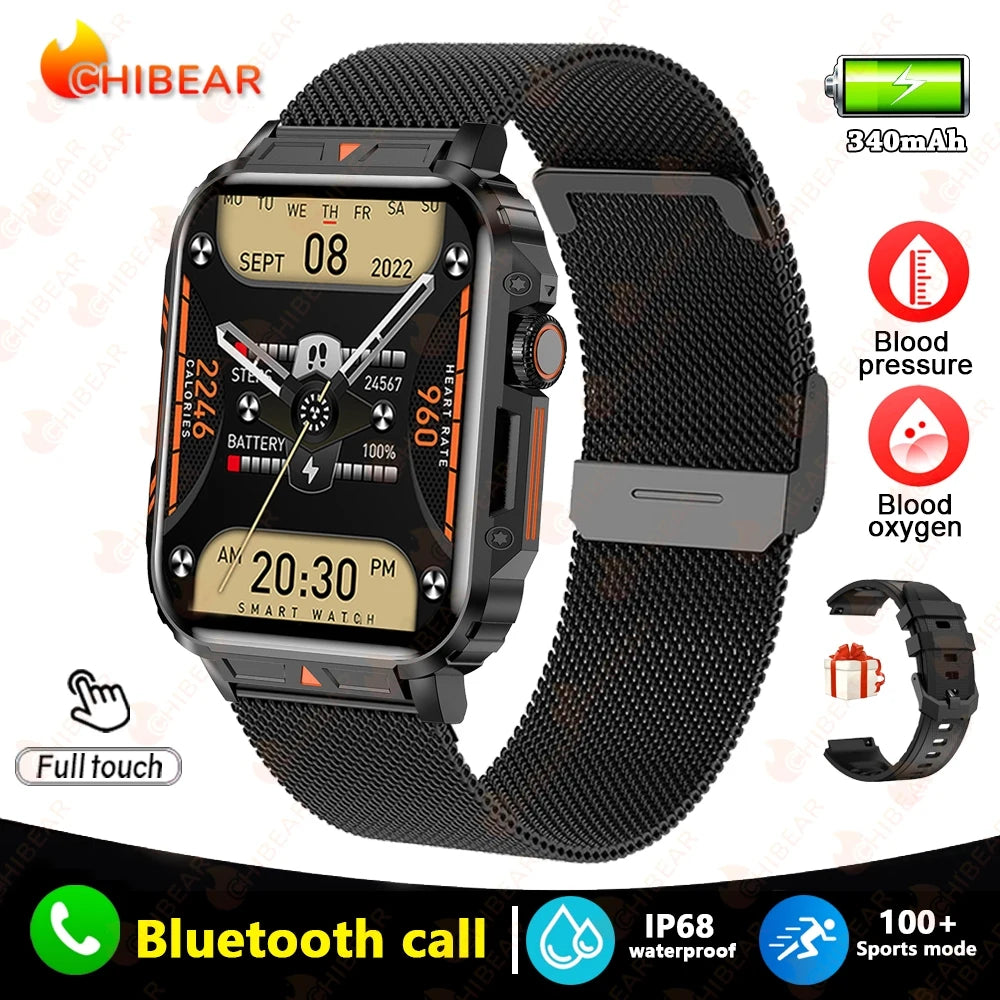 Military Outdoor GPS Sports Smart Watch Men 1.95 Inch Bluetooth Call Heart Rate Blood Oxygen for Android IOS
