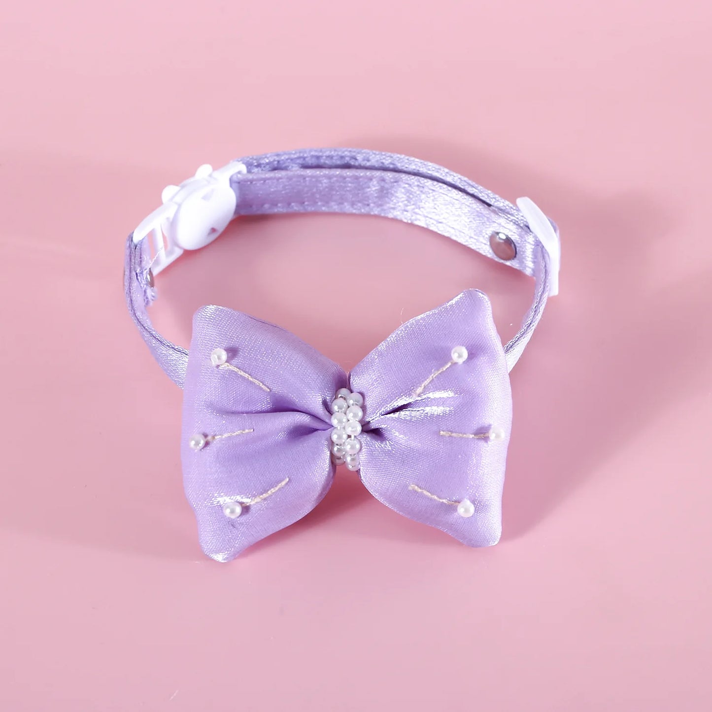 MPK New Series Pet Pearl Bow Collar Cat Anti Suffocation Love Pendant Bow Tie Also Suitable For Dog