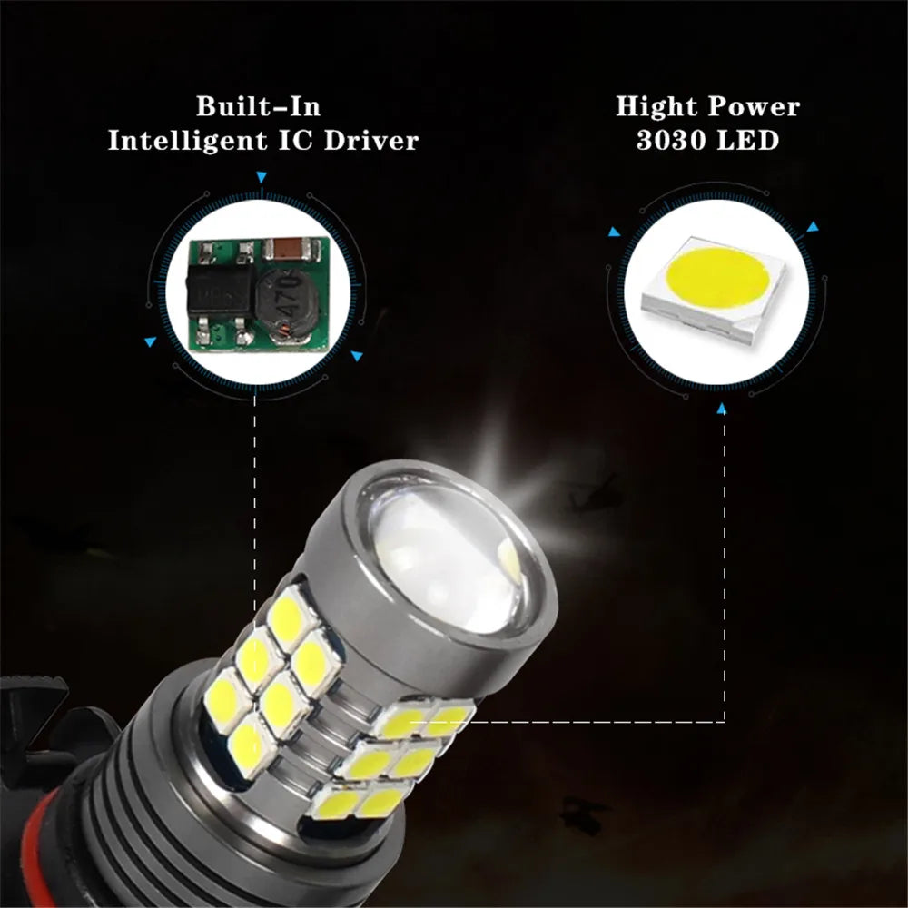 2X 2504 PSX24W 12276 LED Fog Lamp Bulbs For Peugeot 2008-2019